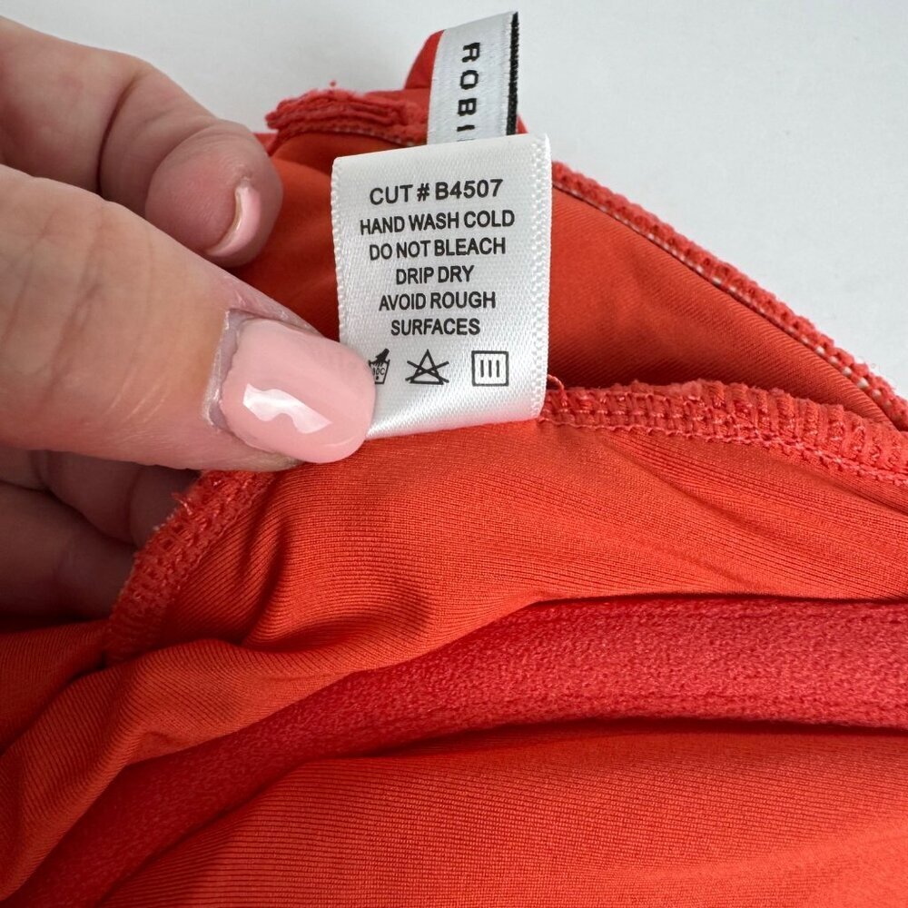 Robin Piccone Ava Knot One Piece Swimsuit Sz 12 Coral Pink Matte Jersey EUC - Picture 9 of 10